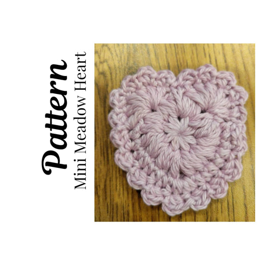 Crochet Pattern, Crochet Mini Heart, Crochet Mini Meadow Heart, Ltkcuties, Digital Download ONLY, Valentines Day Decor, Crochet Heart