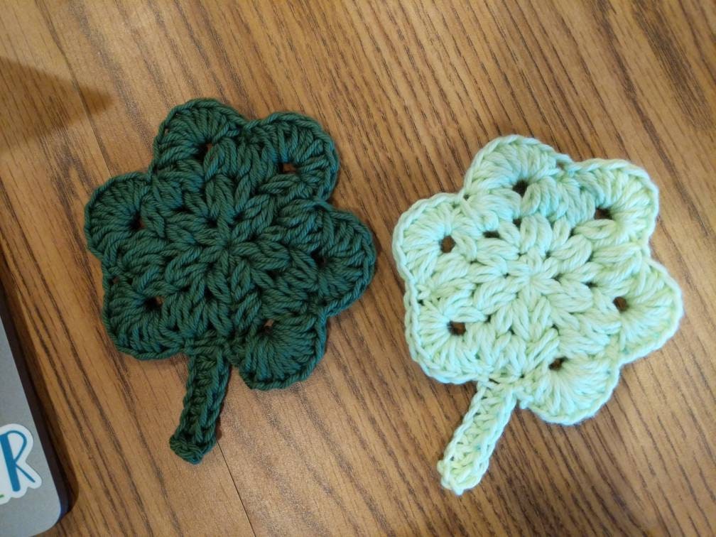 Crochet Pattern, Crochet Meadow Clover Coaster, Crochet St Pattys Decor, Crochet Coaster, Crochet Clover Coaster, Ltkcuties, DIGITAL DOWLOAD