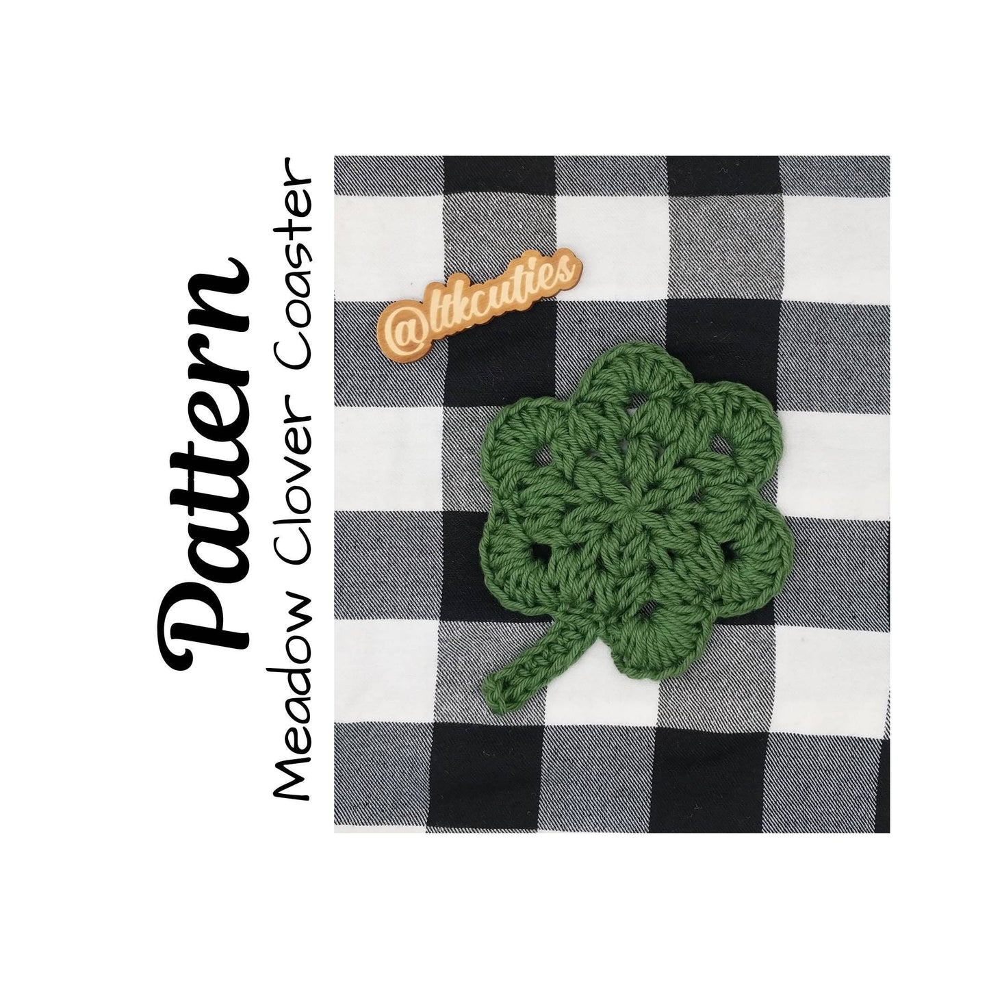 Crochet Pattern, Crochet Meadow Clover Coaster, Crochet St Pattys Decor, Crochet Coaster, Crochet Clover Coaster, Ltkcuties, DIGITAL DOWLOAD