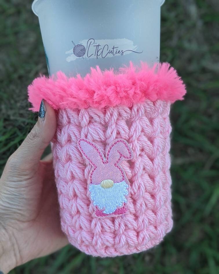 Crochet Pattern, Crochet Cold Brew Cozy, Crochet Ice Coffee Cozy, Crochet Meadow Cold Brew Cozy, Ltkcuties, DIGITAL DOWNLOAD ONLY