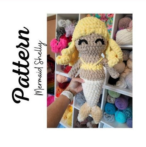 Crochet Pattern, Crochet Mermaid Pattern, Crochet Mermaid Shelly, Mostly No Sew Mermaid, Ltkcuties, DIGITAL PATTERN ONLY