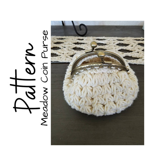 Crochet Pattern, Crochet Meadow Coin Purse, Crochet Coin Bag, Crochet Purse, Vintage Crochet, Ltkcuties, DIGITAL DOWNLOAD