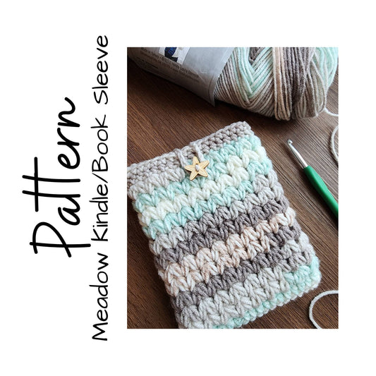 Crochet Pattern, Crochet Book Sleeve, Crochet Meadow Kindle/Book Sleeve, Crochet Kindle Cover, Crochet Book Cover, Ltkcuties, DIGITAL